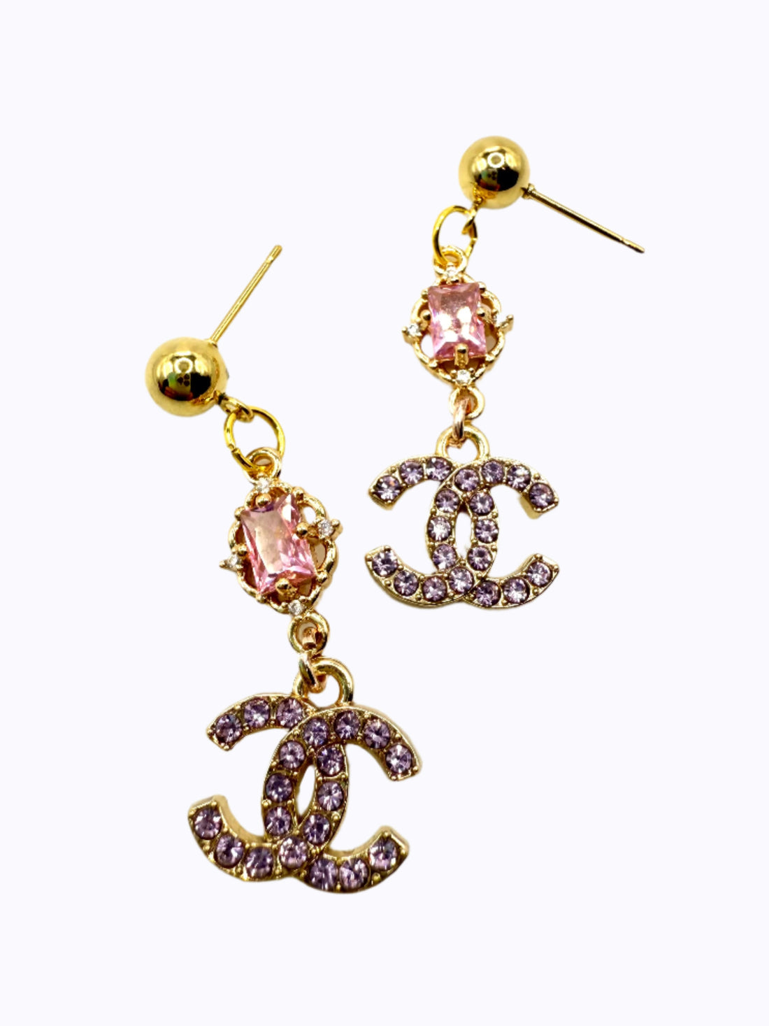 REPURPOSED CHARM PRINCESS PINK EARRINGS
