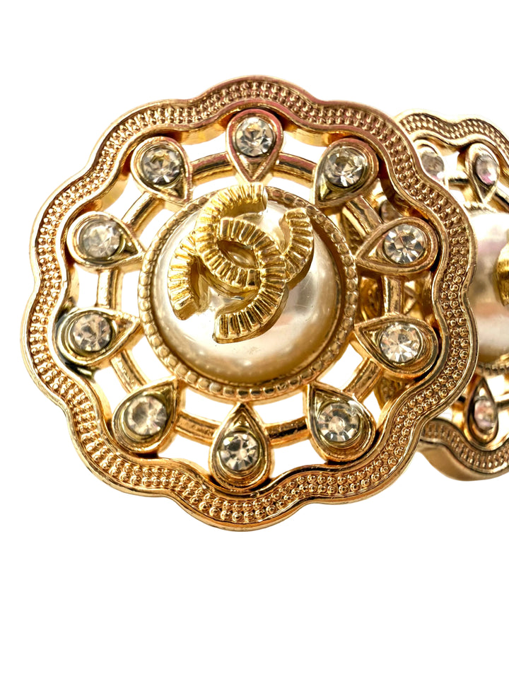 REPURPOSED BUTTON GOLD DIANA STUDS