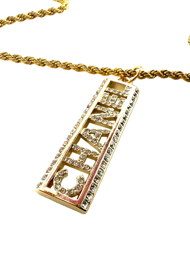 REPURPOSED RECTANGULAR CHARM NECKLACE