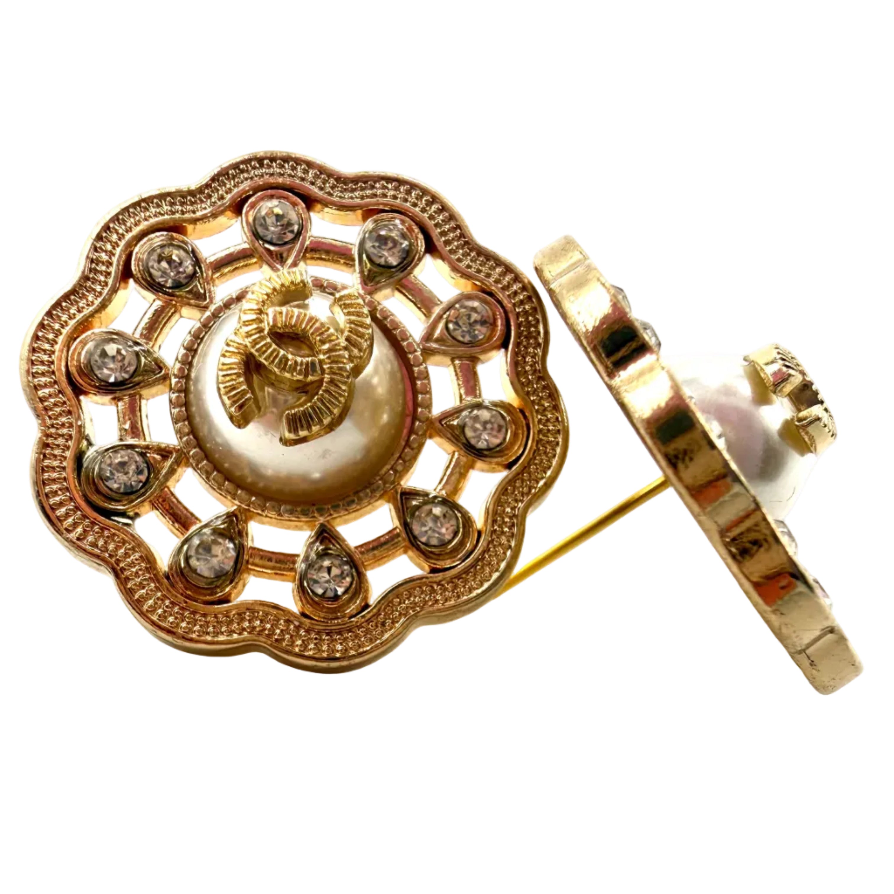 REPURPOSED BUTTON GOLD DIANA STUDS