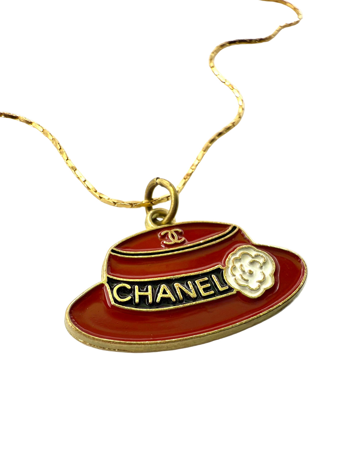 REPURPOSED RED HATE CHARM NECKLACE