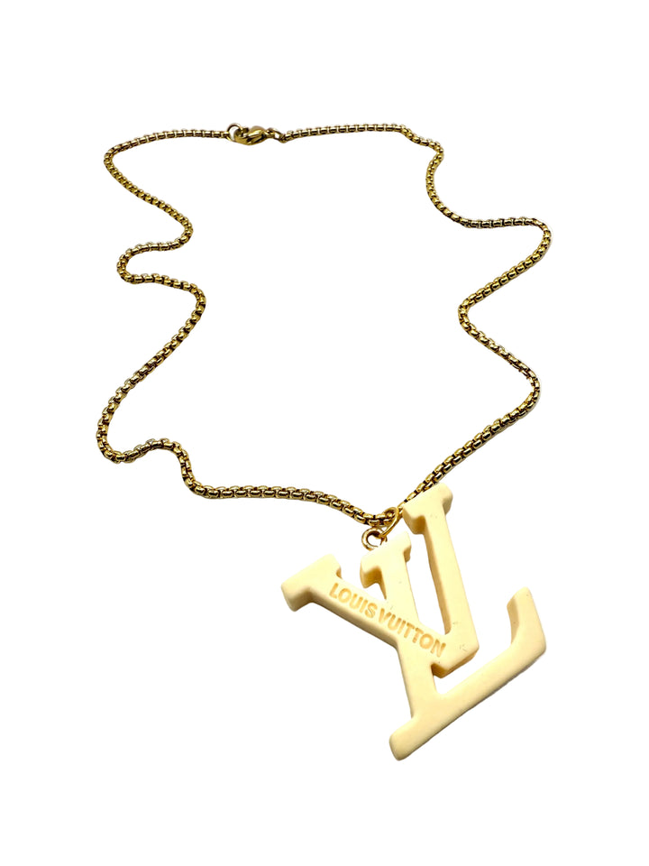 REPURPOSED CREAM CHARM NECKLACE