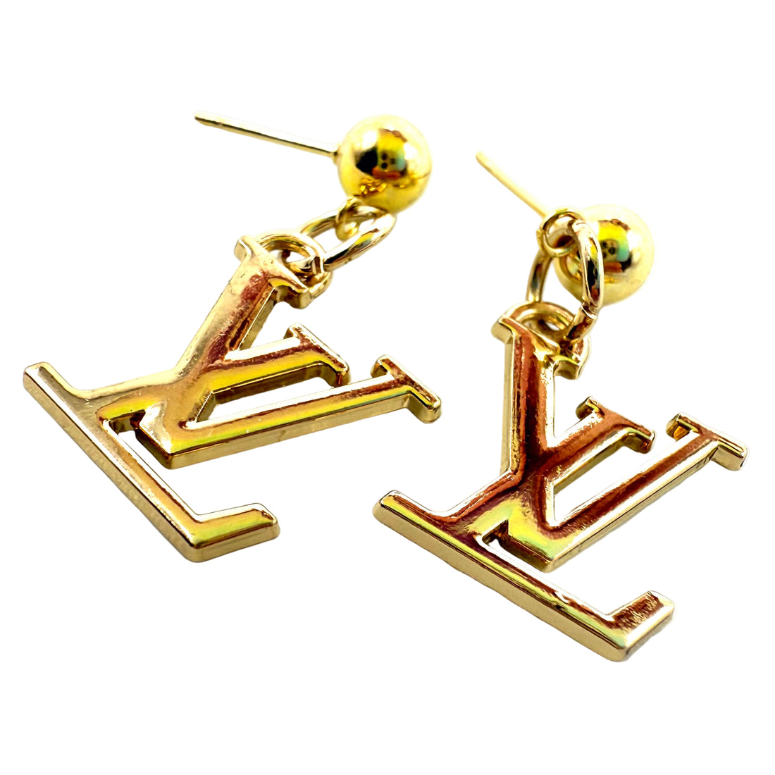 REPURPOSED CHARM GOLD LETTER EARRINGS