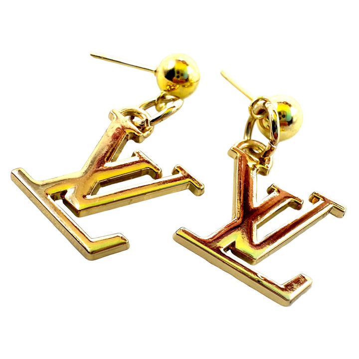 REPURPOSED CHARM GOLD LETTER EARRINGS