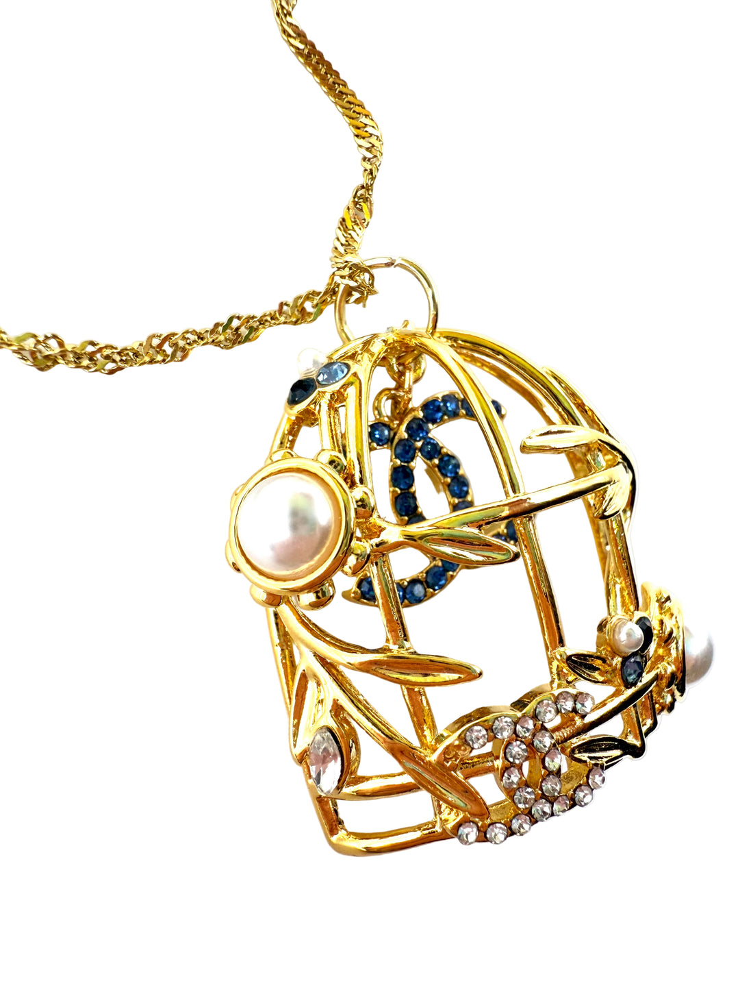 REPURPOSED CHARM CAGE 18” NECKLACE
