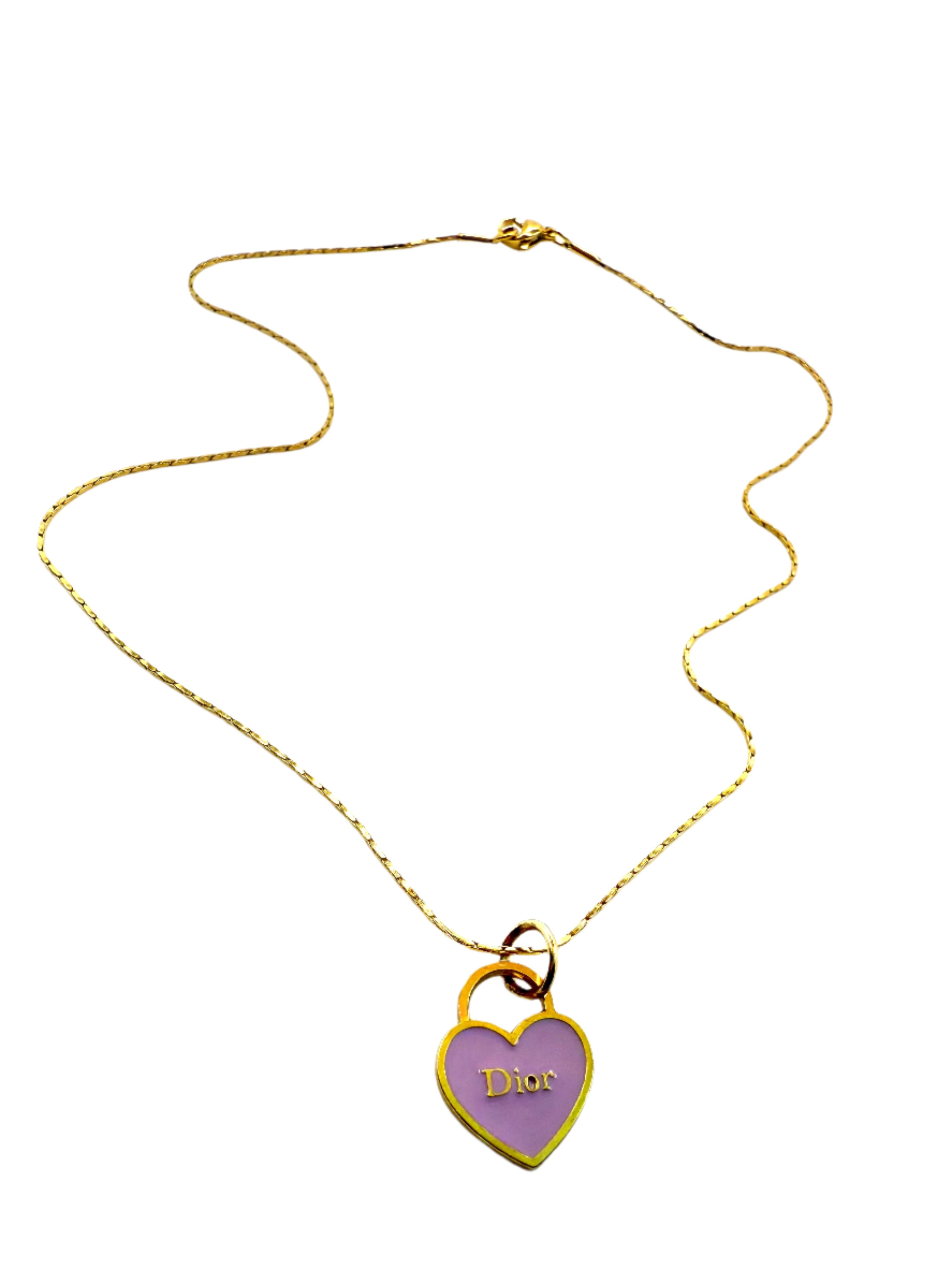 REPURPOSED CHARM PETITE LAVENDER HEART NECKLACE