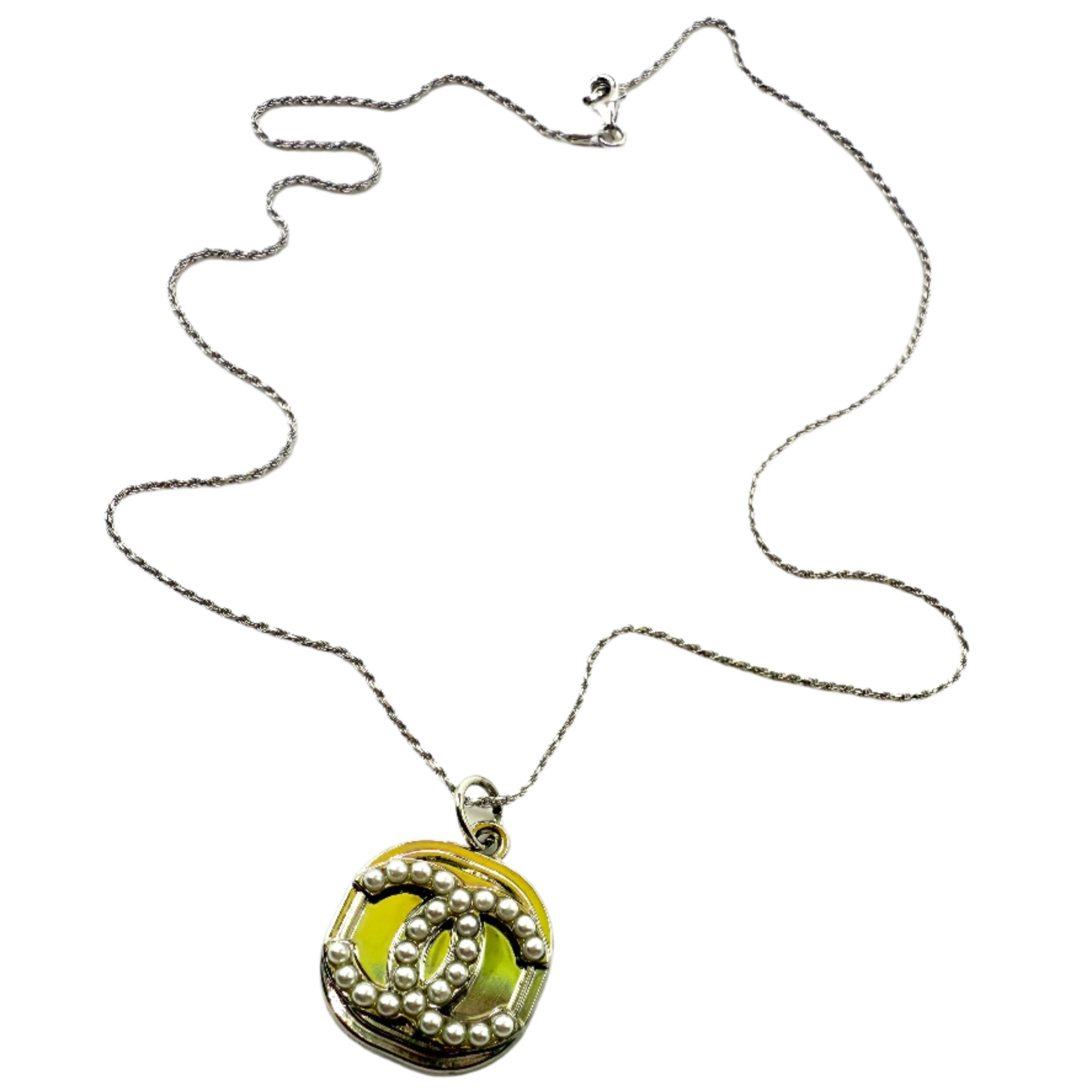 REPURPOSED SILVER PEARL CHARM NECKLACE