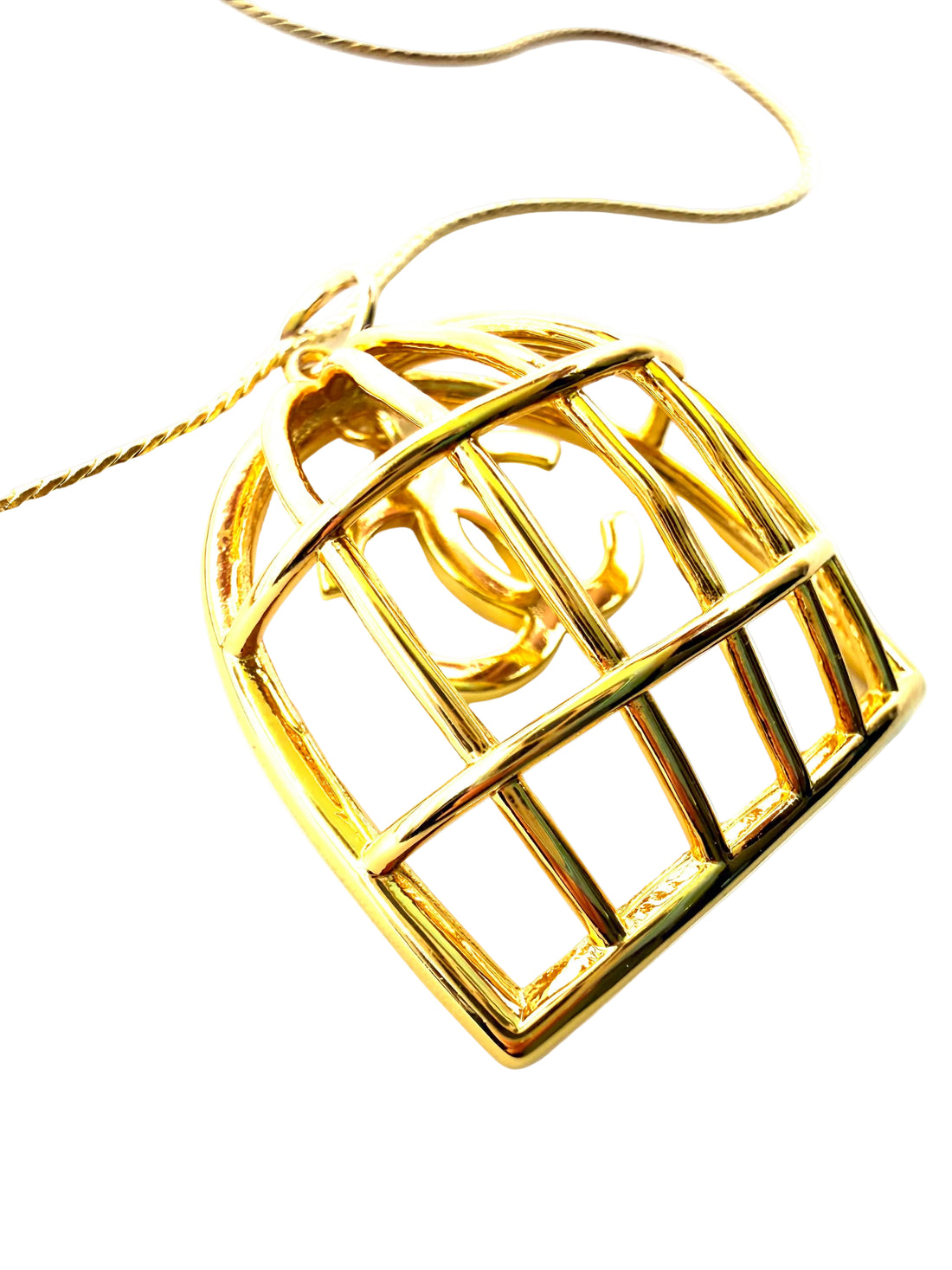 REPURPOSED CAGE CHARM 18” NECKLACE