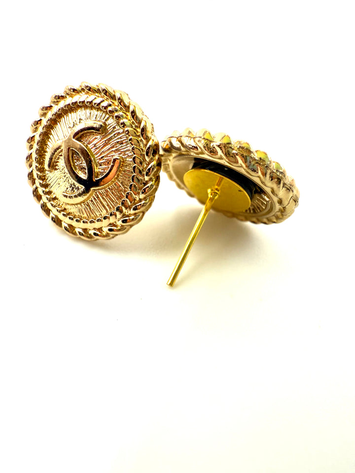 REPURPOSED BUTTON GOLD ANNA STUDS