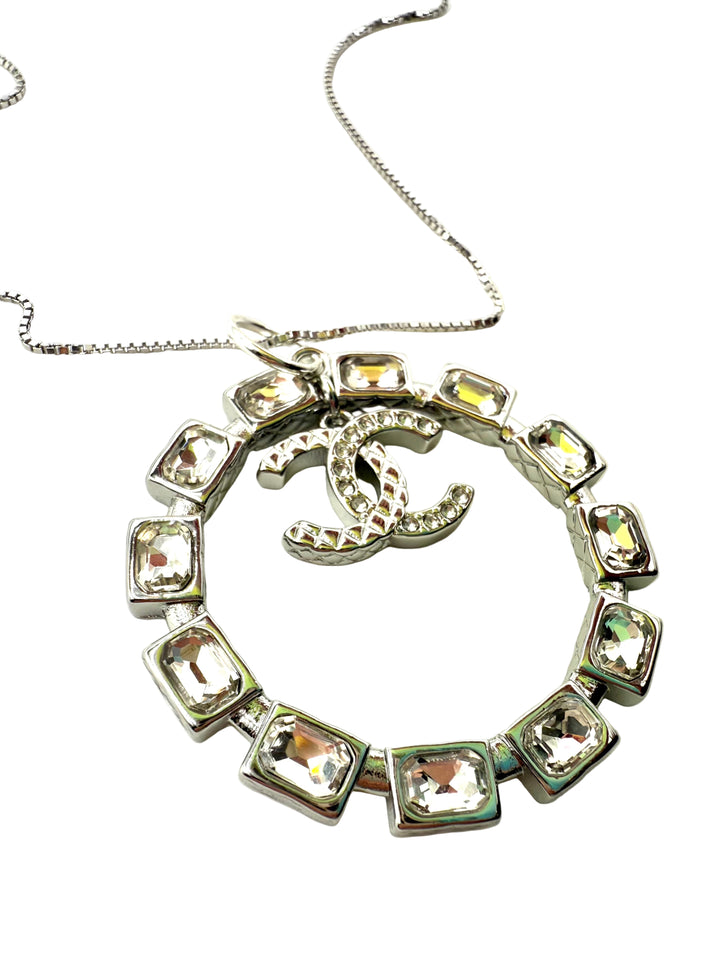REPURPOSED LARGE SILVER CHARM NECKLACE