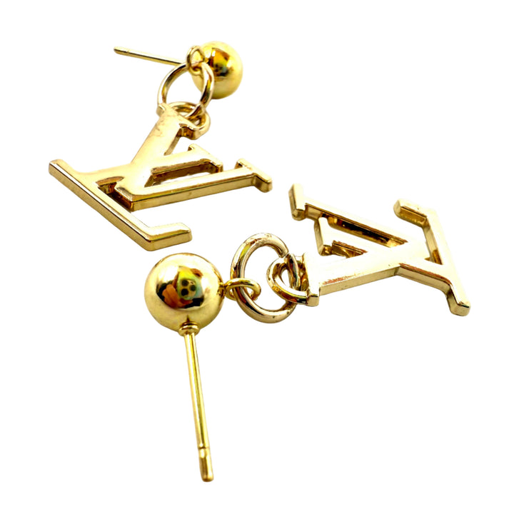 REPURPOSED CHARM GOLD LETTER EARRINGS