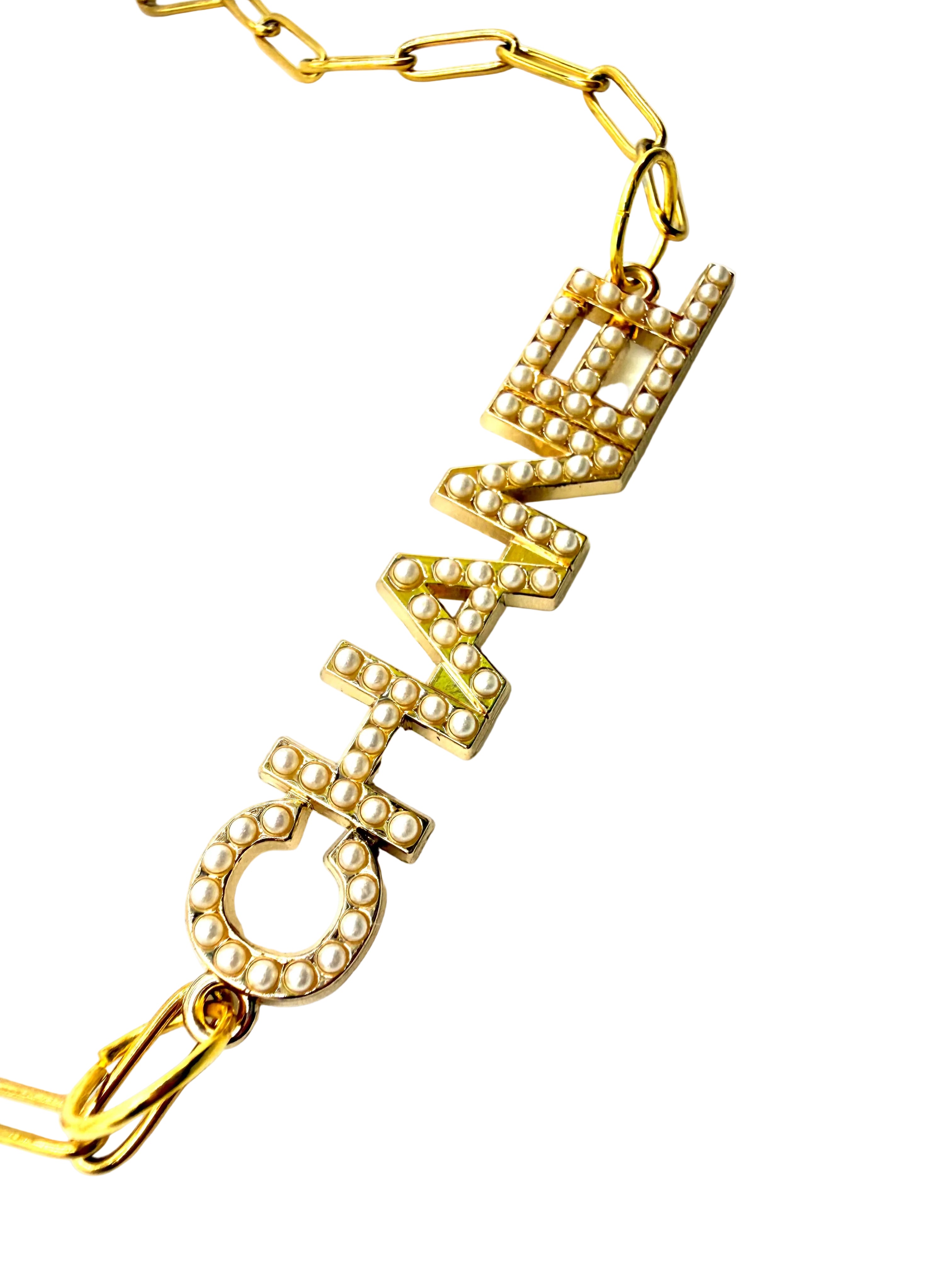 REPURPOSED GOLD/PEARL CHARM CHOKER