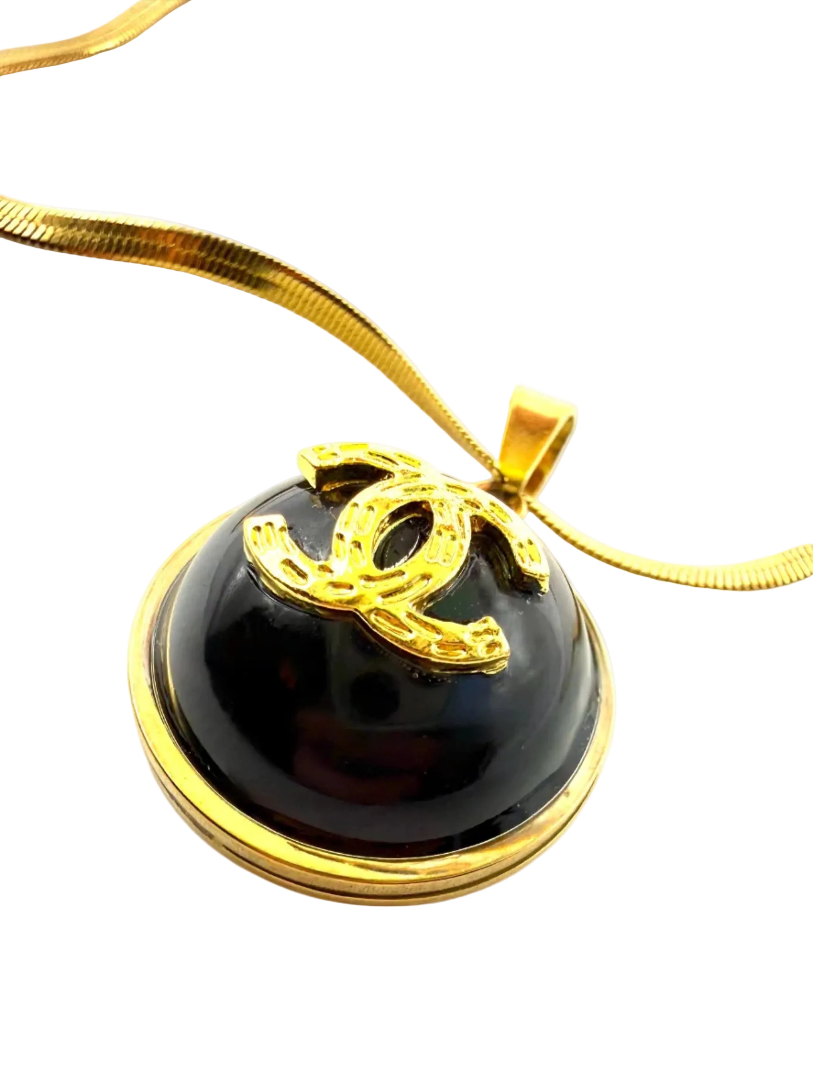 REPURPOSED BLACK/GOLD CHARM NECKLACE