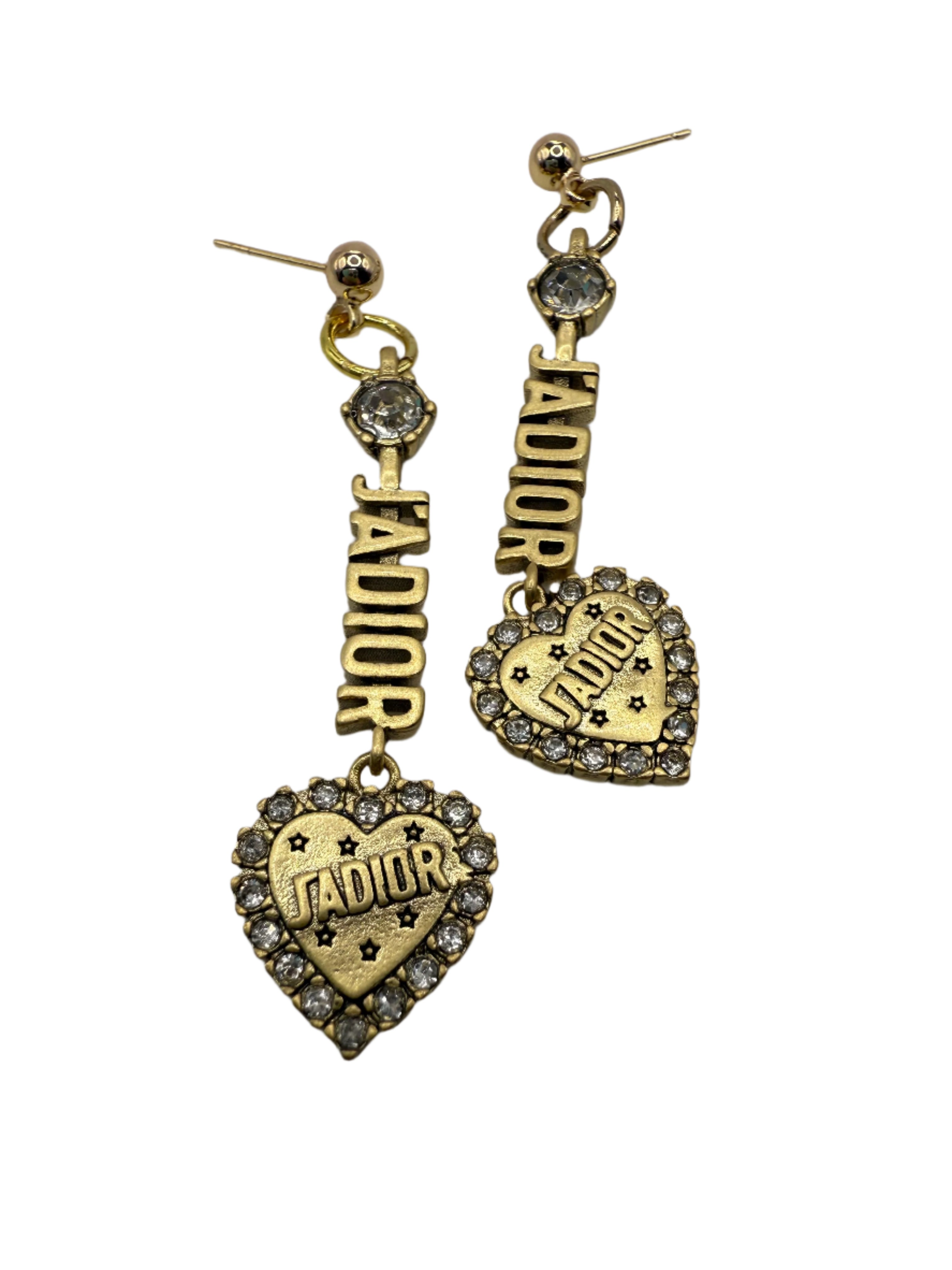 REPURPOSED CHARM LOVE LETTER EARRINGS
