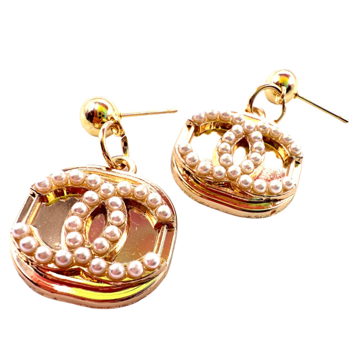 REPURPOSED CHARM PEARL EARRINGS