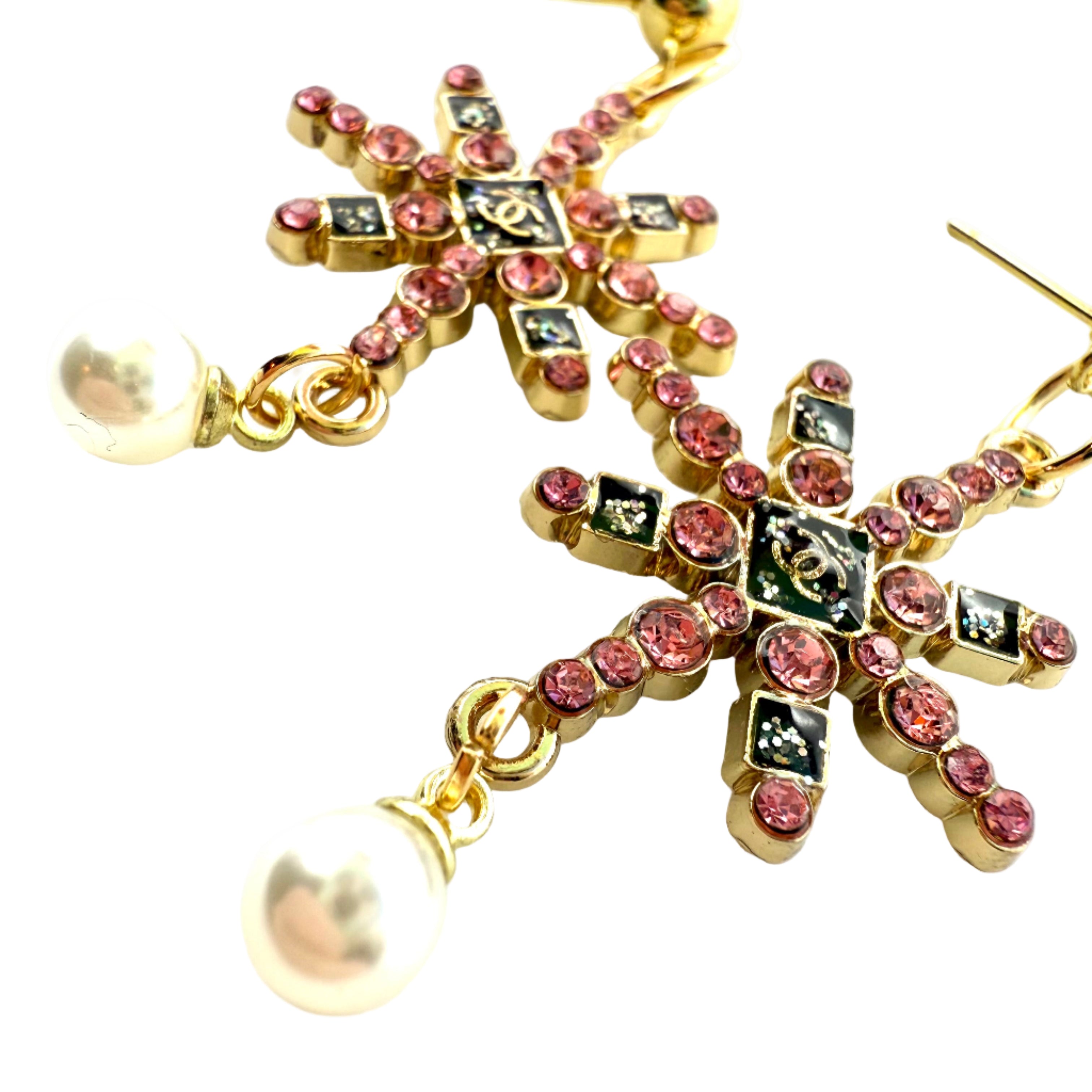 REPURPOSED CHARM PINK SNOW BURST EARRINGS