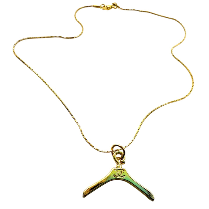 REPURPOSED GOLD HANGER CHARM NECKLACE