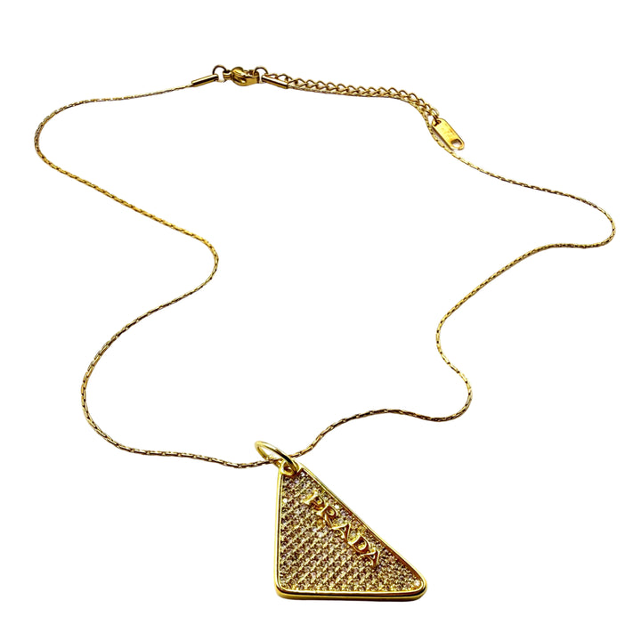 REPURPOSED STONE TRIANGLE CHARM NECKLACE