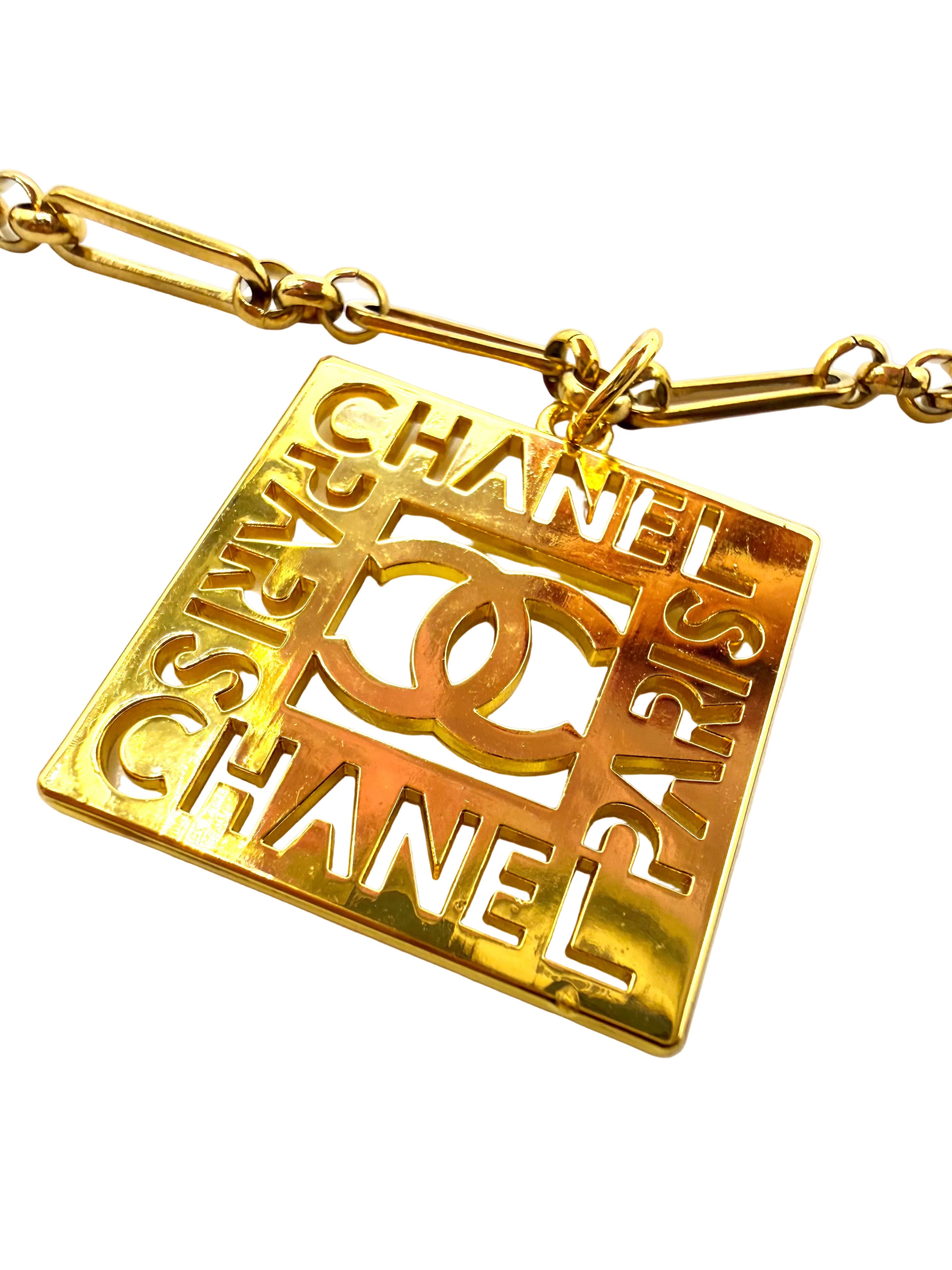 REPURPOSED SQUARE CHARM PAPER CLIP NECKLACE