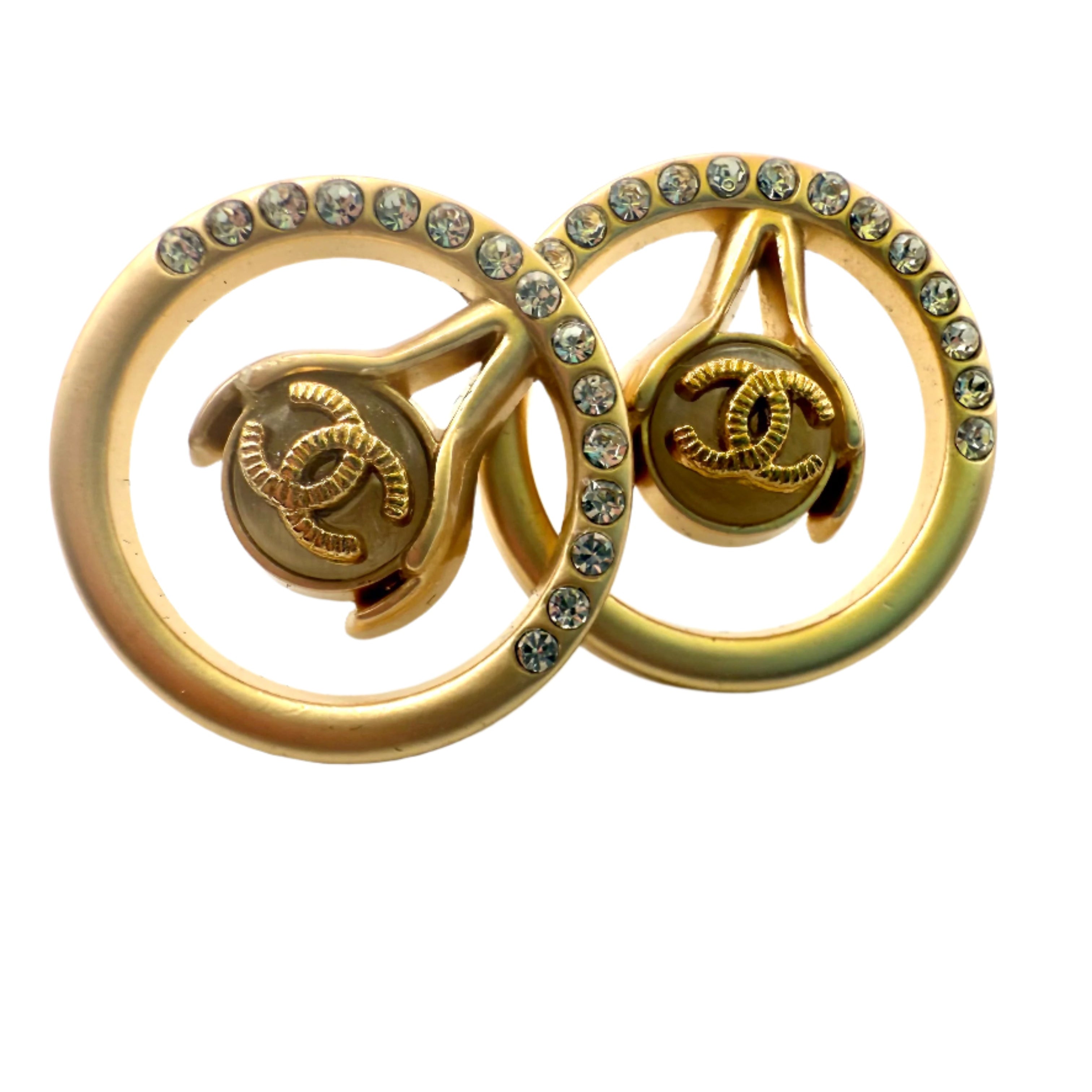 REPURPOSED BUTTON GOLD LUNA STUDS