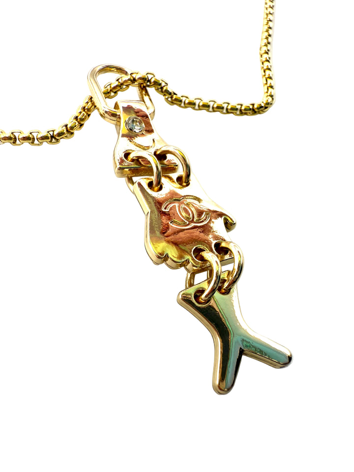 REPURPOSED FISH HOOK CHARM NECKLACE