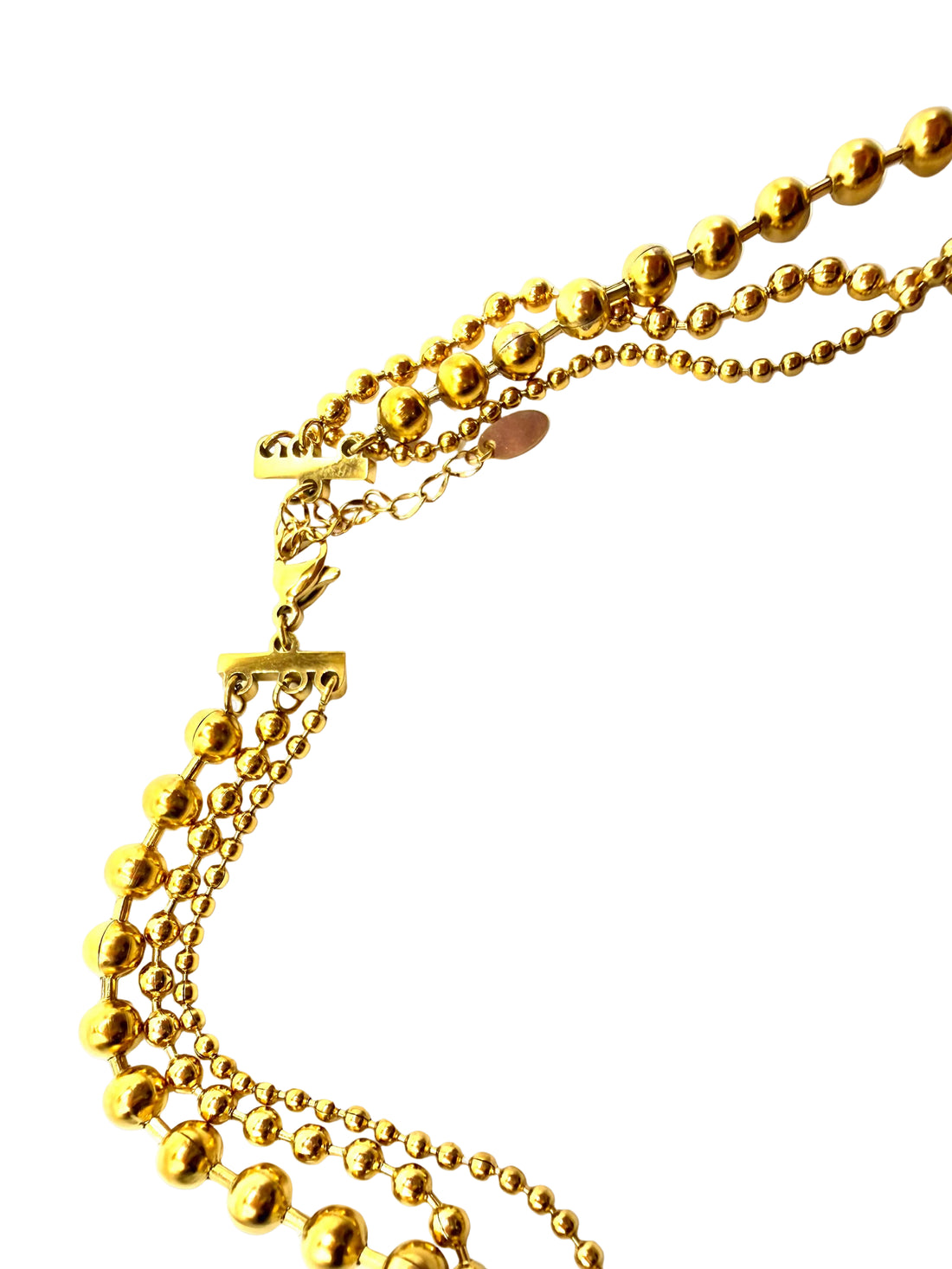 REPURPOSED LOCK CHARM THREE LAYER NECKLACE