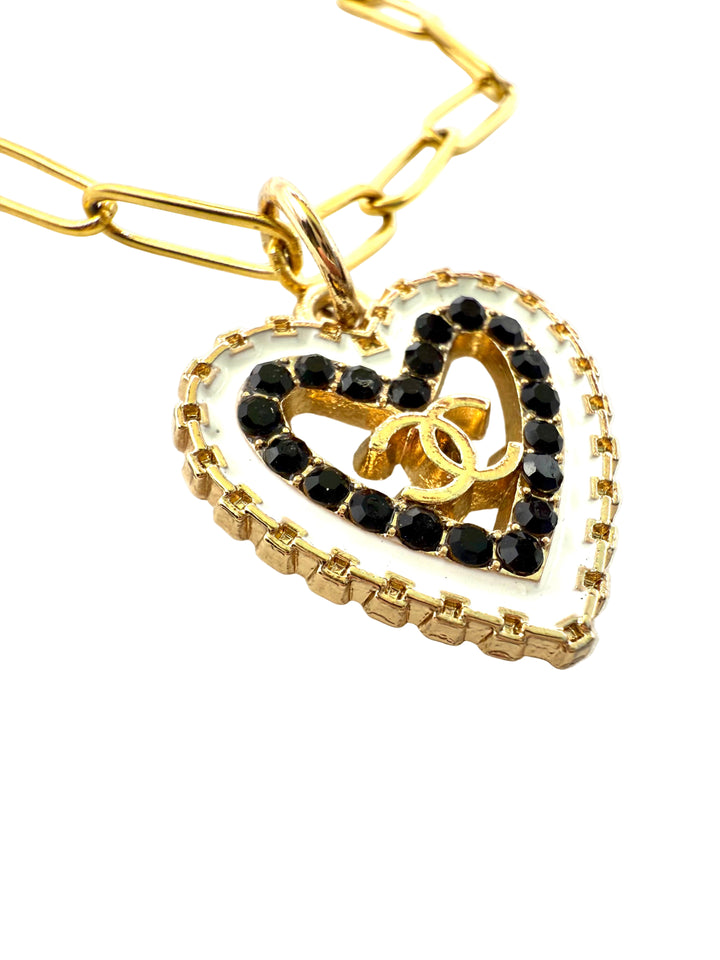 REPURPOSED HEART CHARM 18” NECKLACE