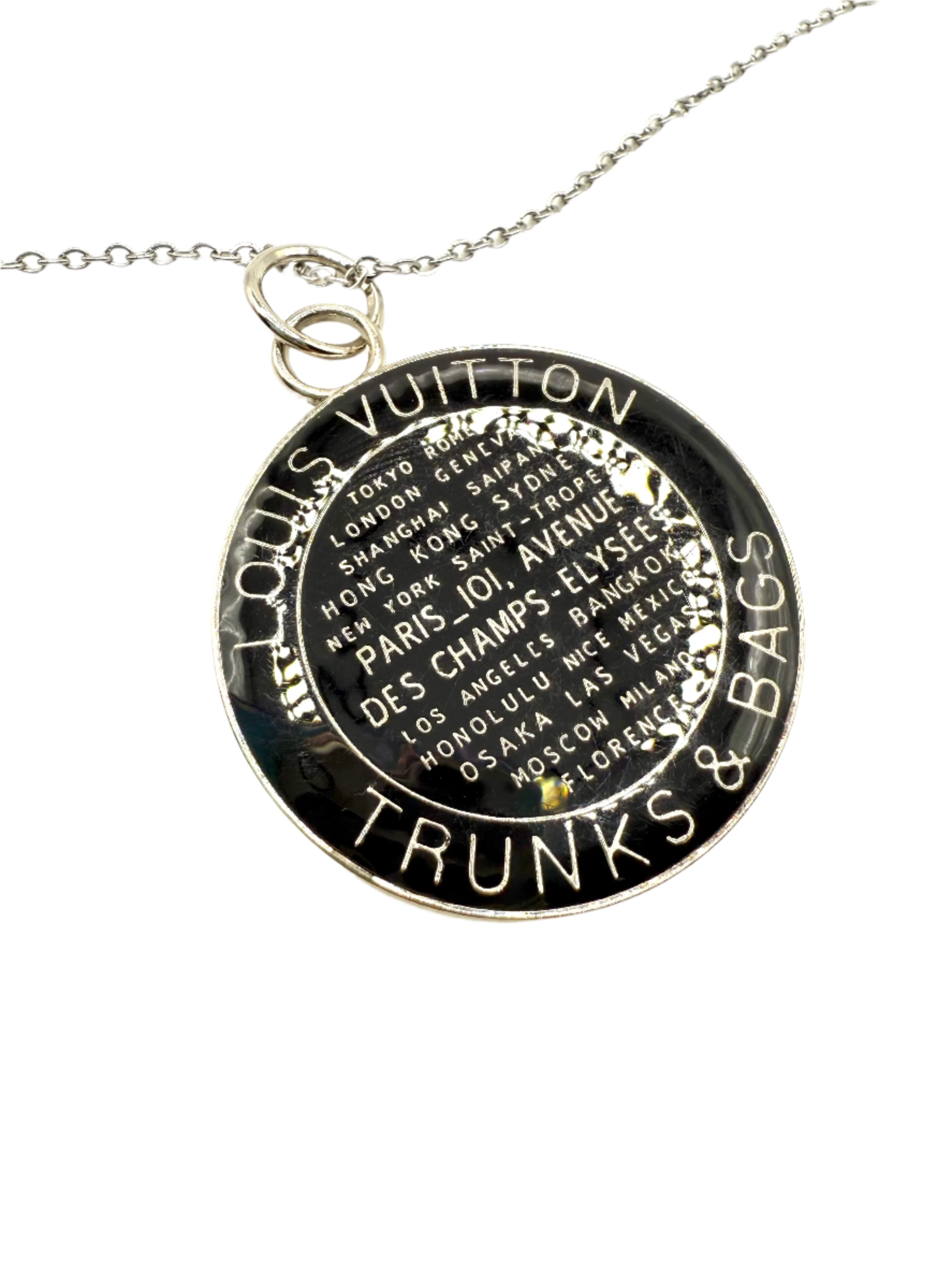 REPURPOSED LARGE BLACK TAG NECKLACE