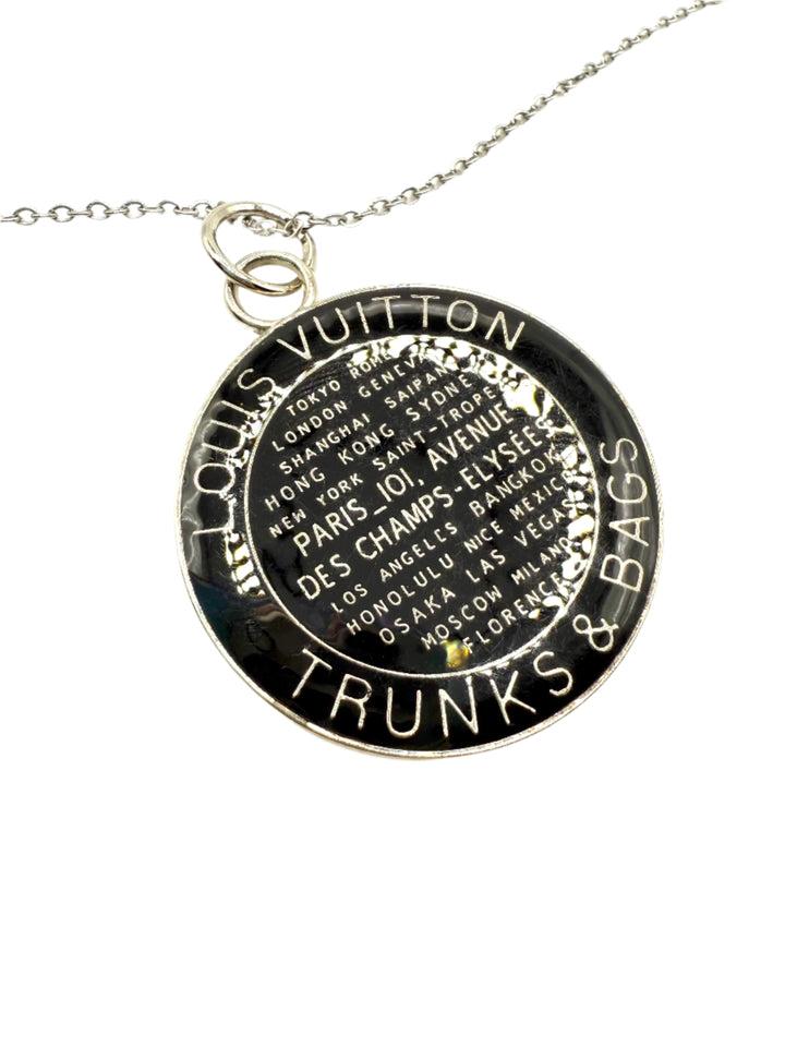 REPURPOSED LARGE BLACK TAG NECKLACE