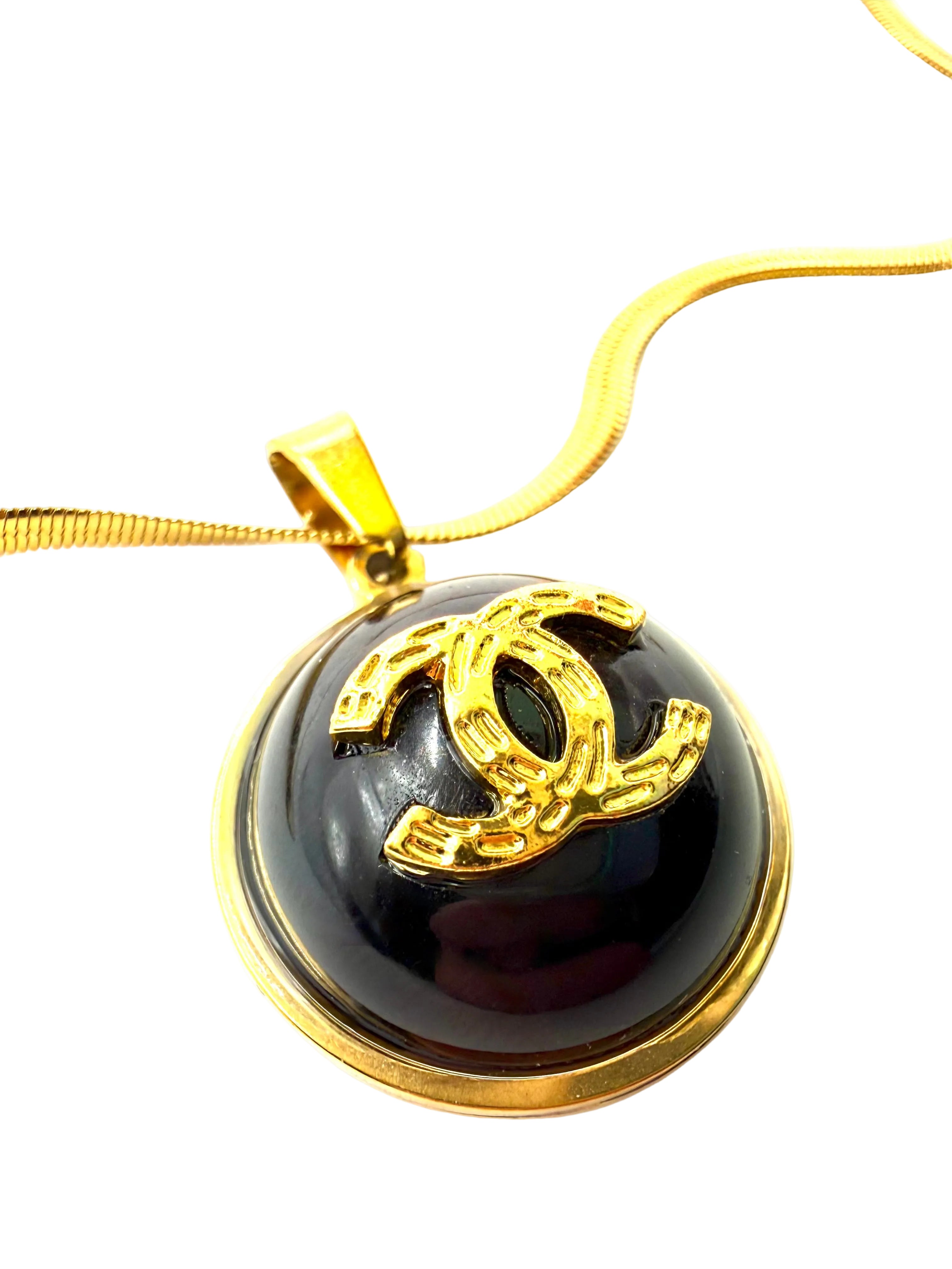 REPURPOSED BLACK/GOLD CHARM NECKLACE
