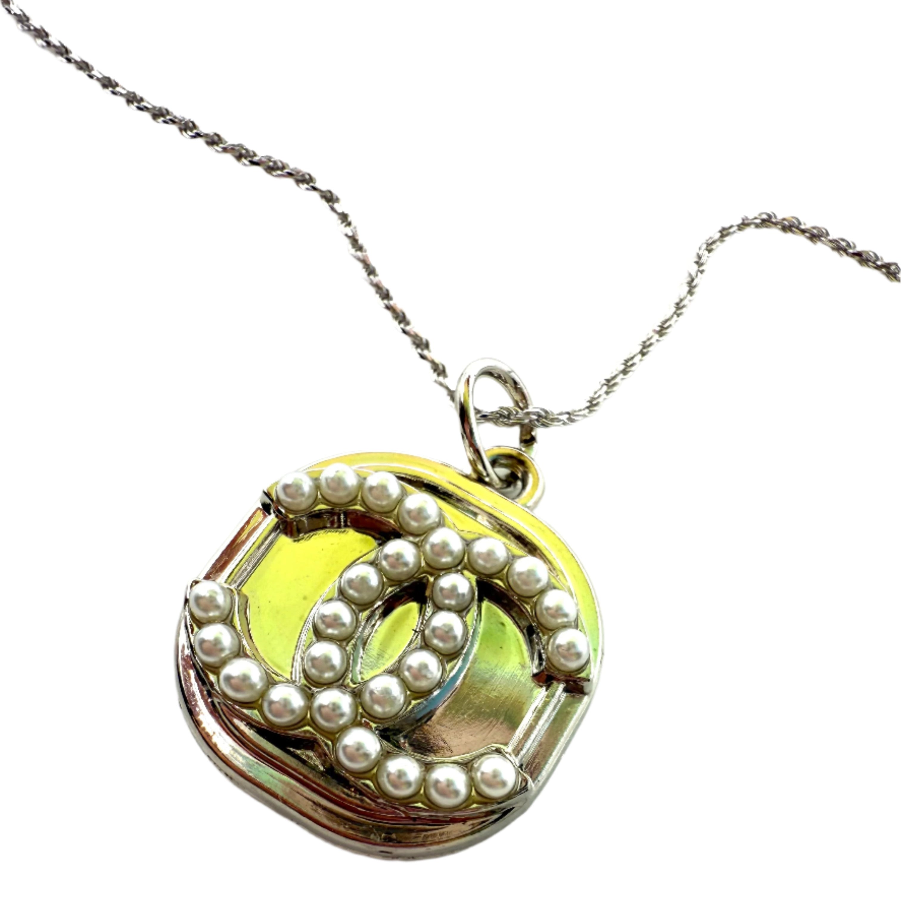 REPURPOSED SILVER PEARL CHARM NECKLACE