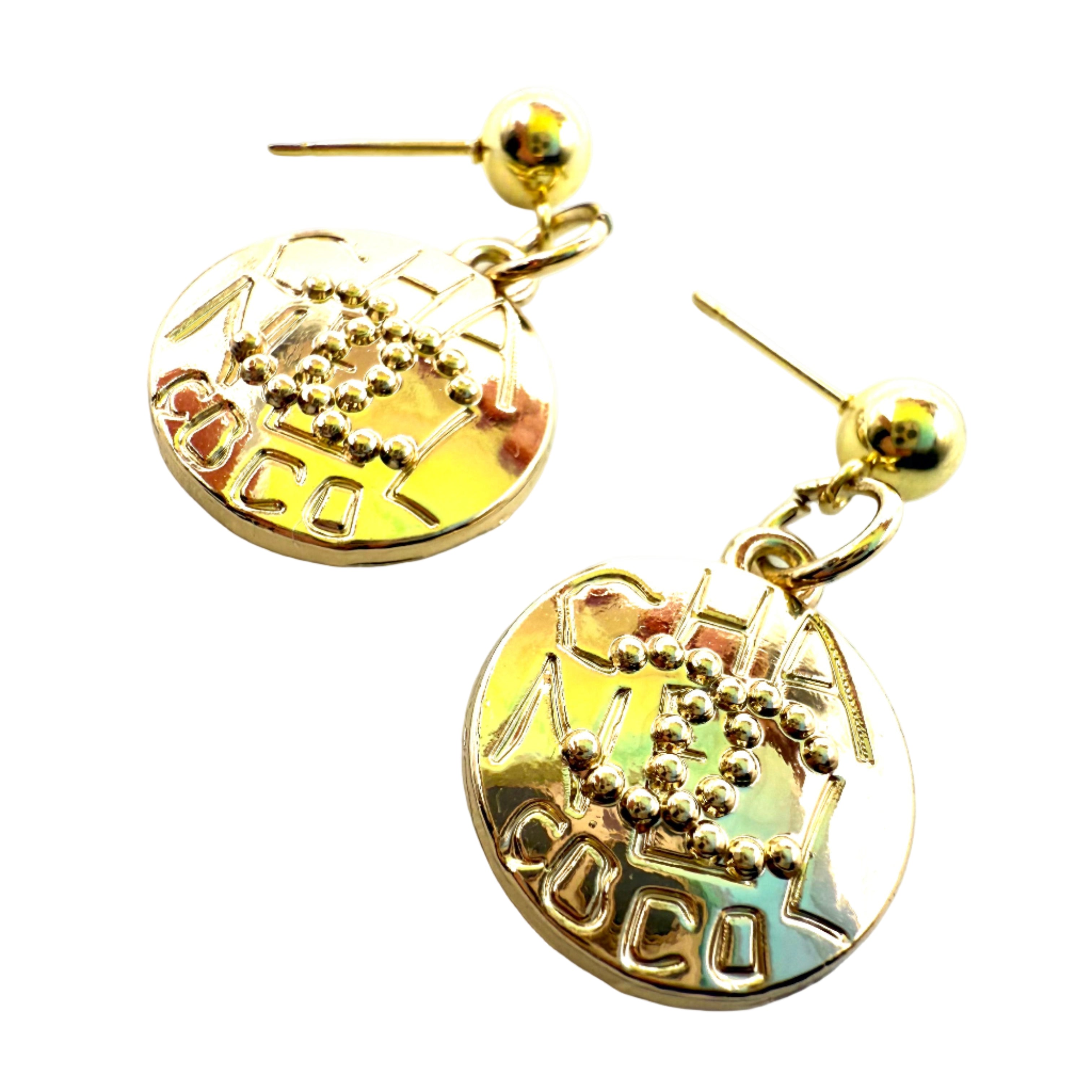 REPURPOSED ROUND CHARM EARRINGS