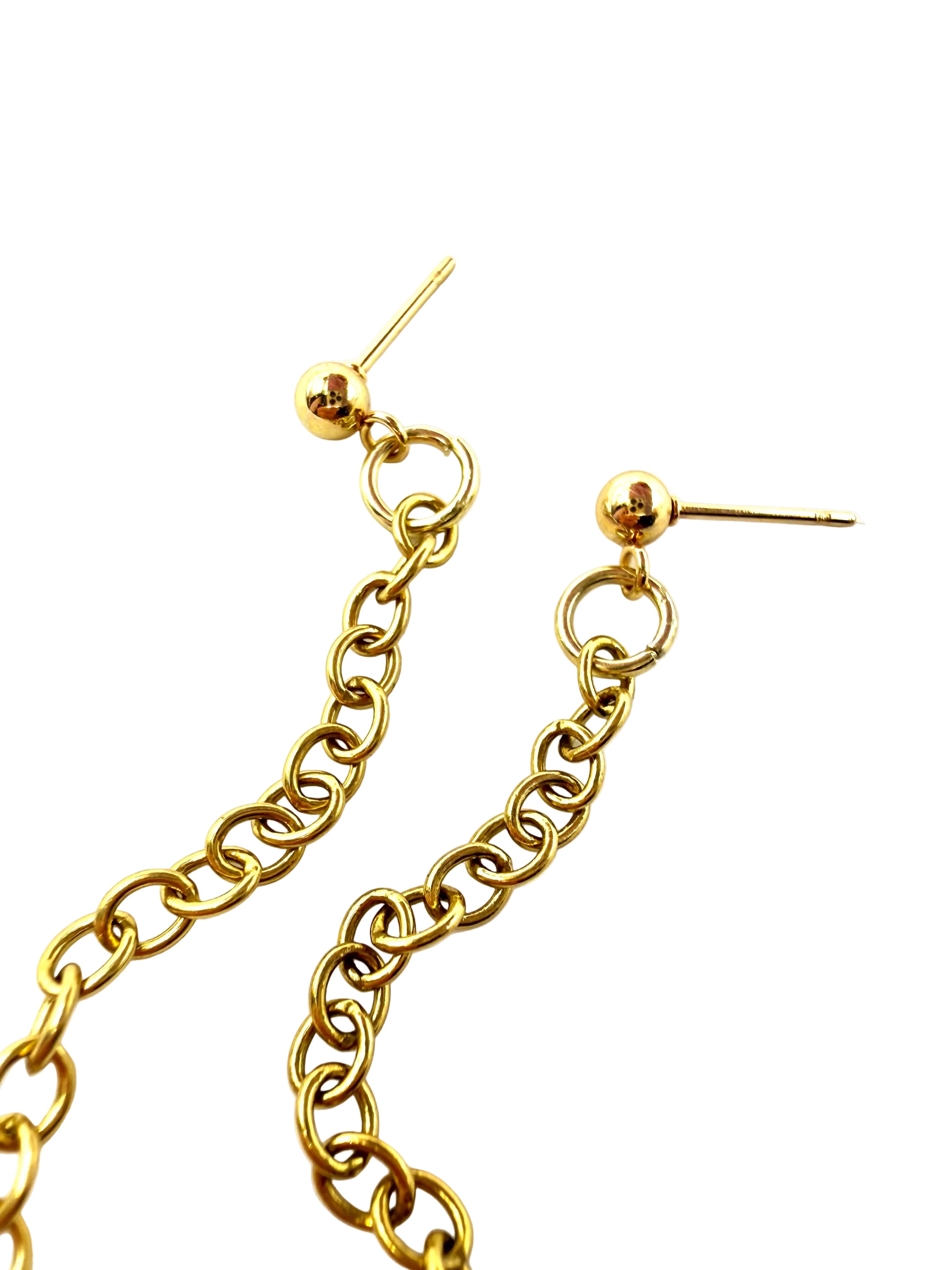 REPURPOSED CHARM AND CHAIN CAT EARRINGS