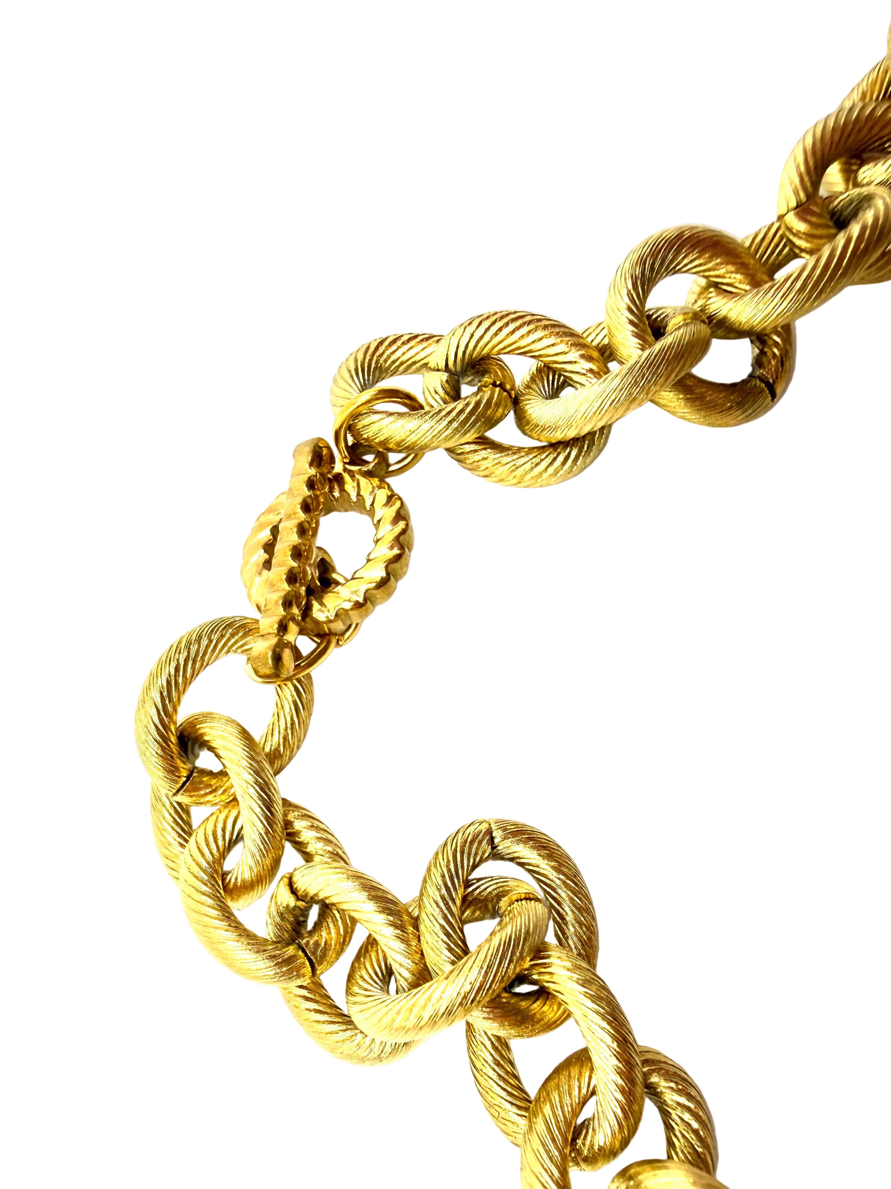 REPURPOSED GOLD CHARM CHUNKY CHAIN NECKLACE