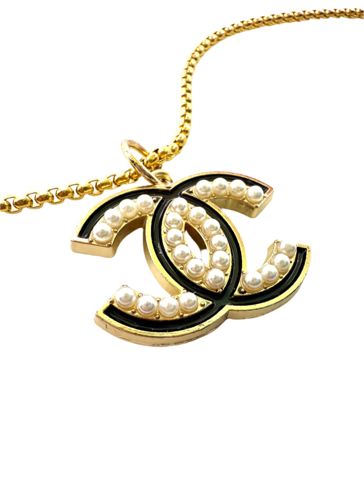 REPURPOSES BLACK PEARL CHARM NECKLACE