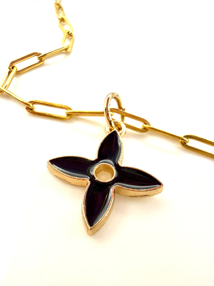 REPURPOSED FOUR POINT CHARM PAPERCLIP NECKLACE