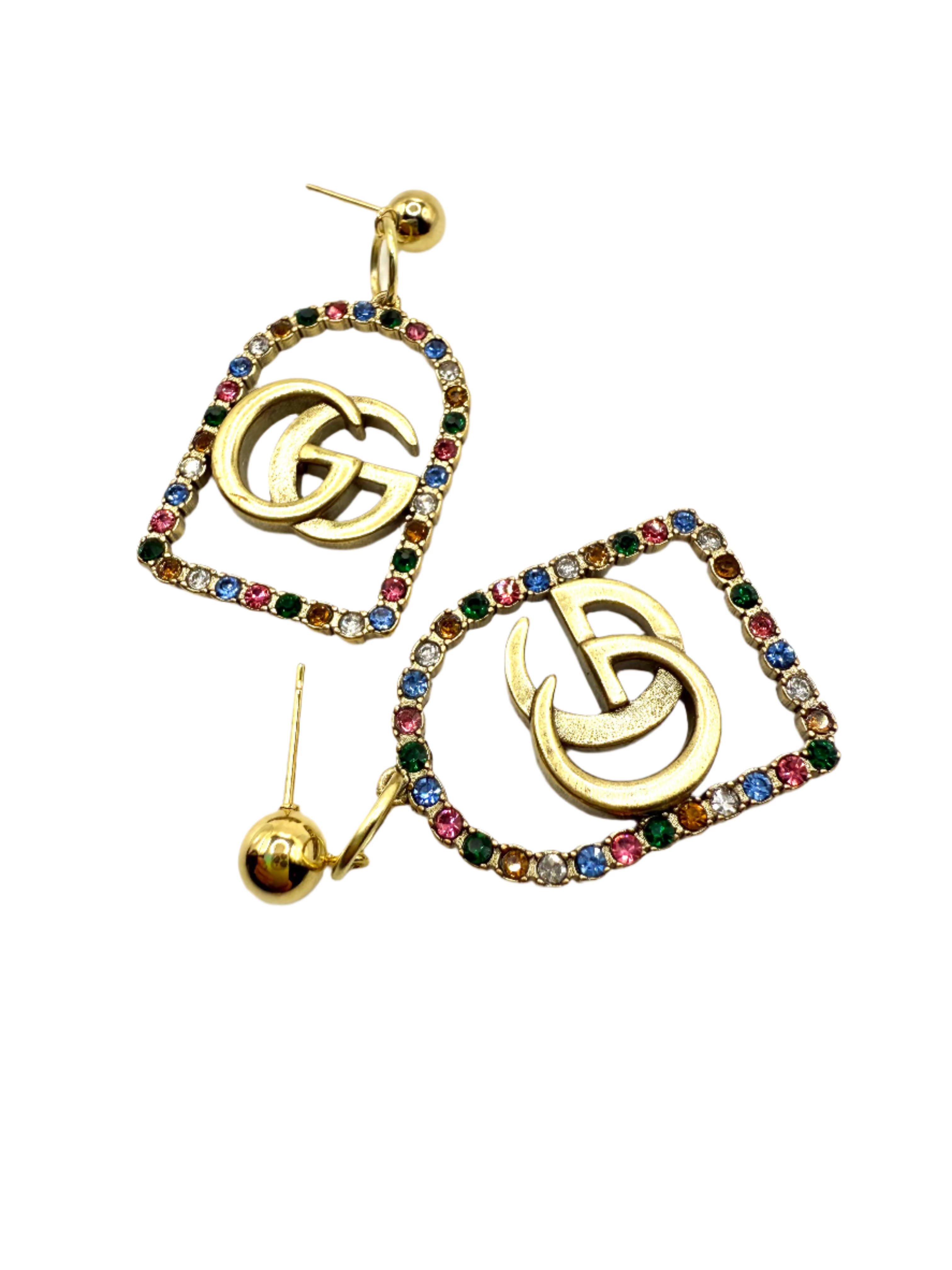 REPURPOSED RAINBOW CHARM EARRINGS