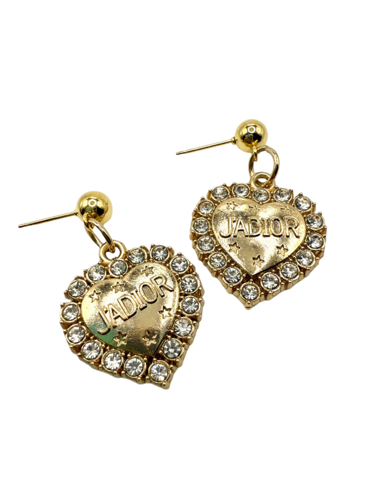 REPURPOSED CHARM LOVE STONE EARRINGS