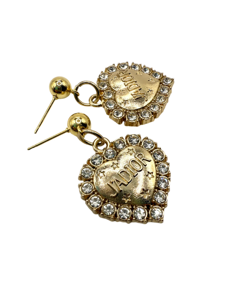 REPURPOSED CHARM LOVE STONE EARRINGS