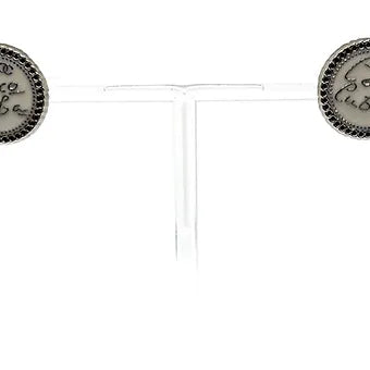 REPURPOSED BUTTON CUBA WHITE STUDS