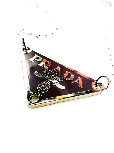 REPURPOSED CHARM PURPLE TAUPE TRIANGLE NECKLACE