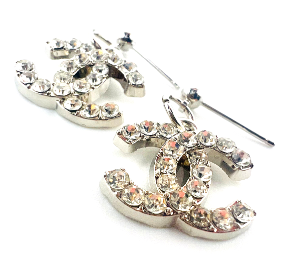 REPURPOSED CHARM SILVER STONE EARRINGS