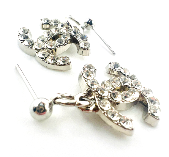 REPURPOSED CHARM SILVER STONE EARRINGS