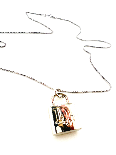 REPURPOSED SILVER LOCK CHARM NECKLACE