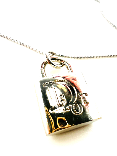 REPURPOSED SILVER LOCK CHARM NECKLACE