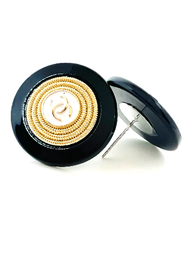 REPURPOSED BUTTON WHITE LAYLA STUDS