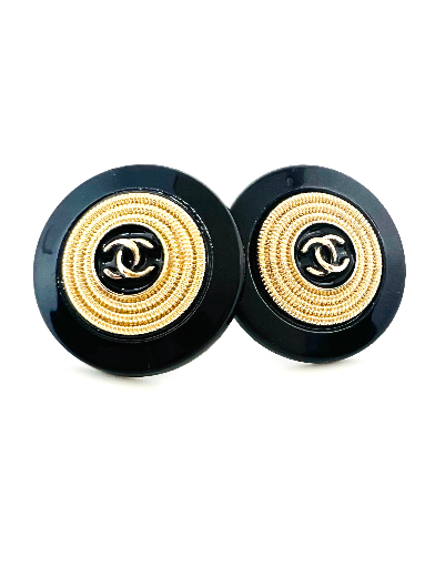 REPURPOSED BUTTON BLACK LAYLA STUDS