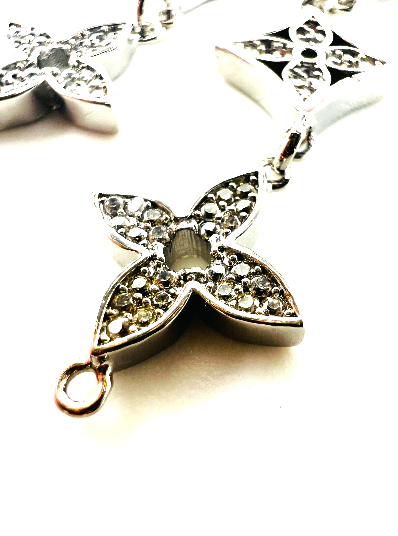 REPURPOSED CHARM SILVER LEAF EARRINGS