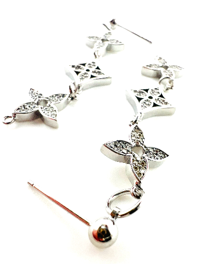 REPURPOSED CHARM SILVER LEAF EARRINGS