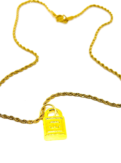 REPURPOSED GOLD LOCK NECKLACE